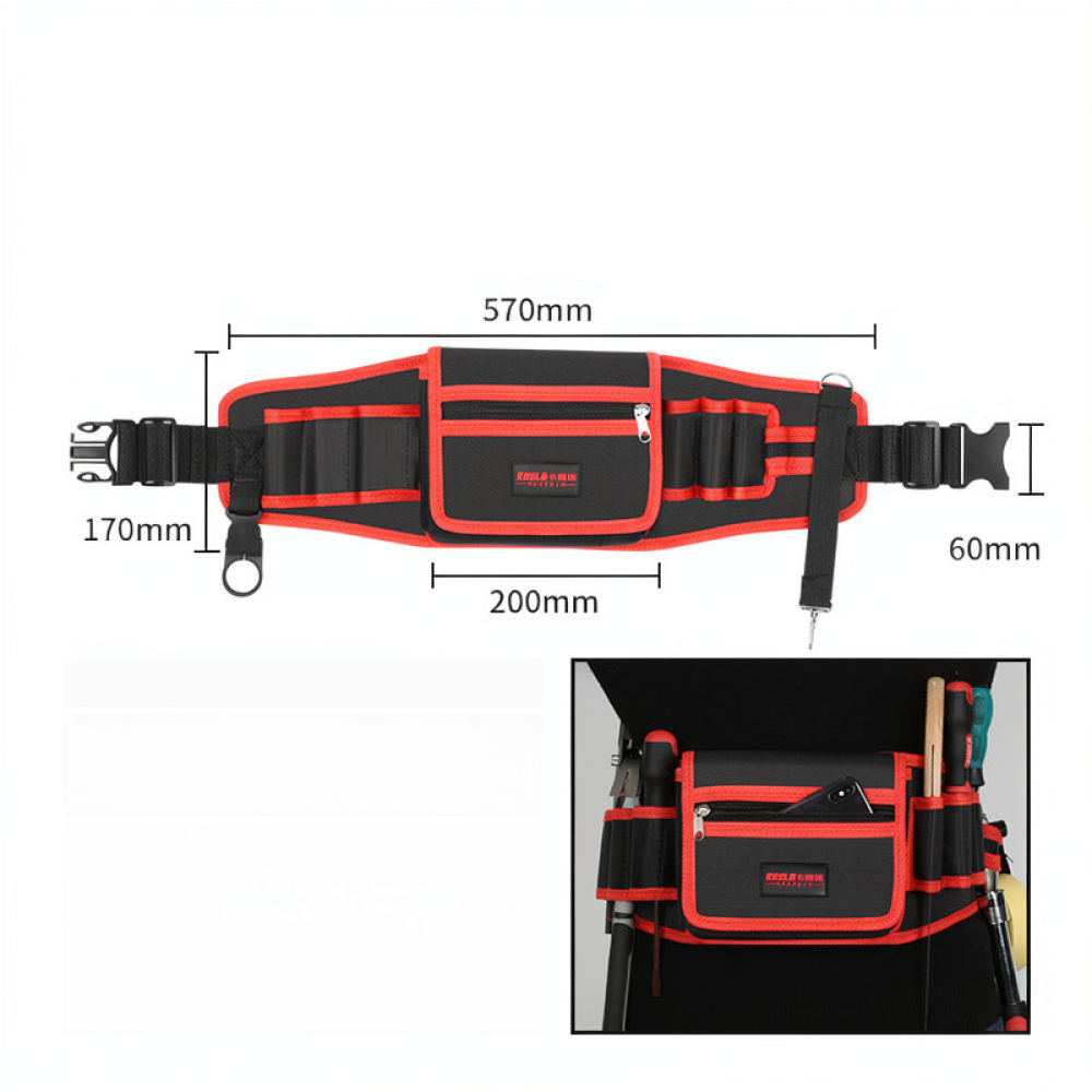 Heavy Equipment Electrician - กระเป๋าคาดเอวสำหรับเครื่องมือ ทนทานต่อการสึกหรอ สำหรับช่างไฟฟ้า Kasilo กระเป๋าเก็บอุปกรณ์ฮาร์ดแวร์มืออาชีพ ทำจากผ้าอ็อกซ์ฟอร์ด