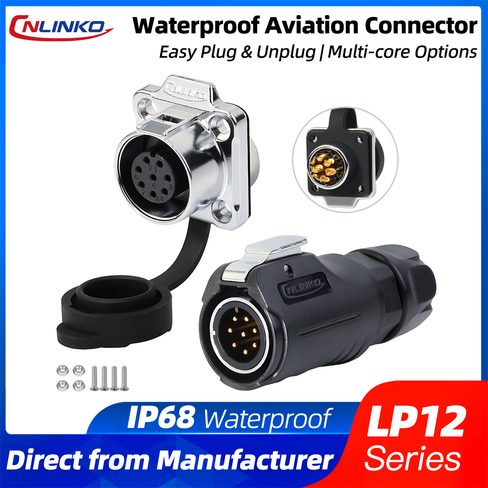 Heavy Equipment Grinder - ชุดต่อเชื่อมแบบวงกลม CNLINKO M12 IP68 สำหรับงานหนัก ชนิดตัวผู้/ตัวเมีย