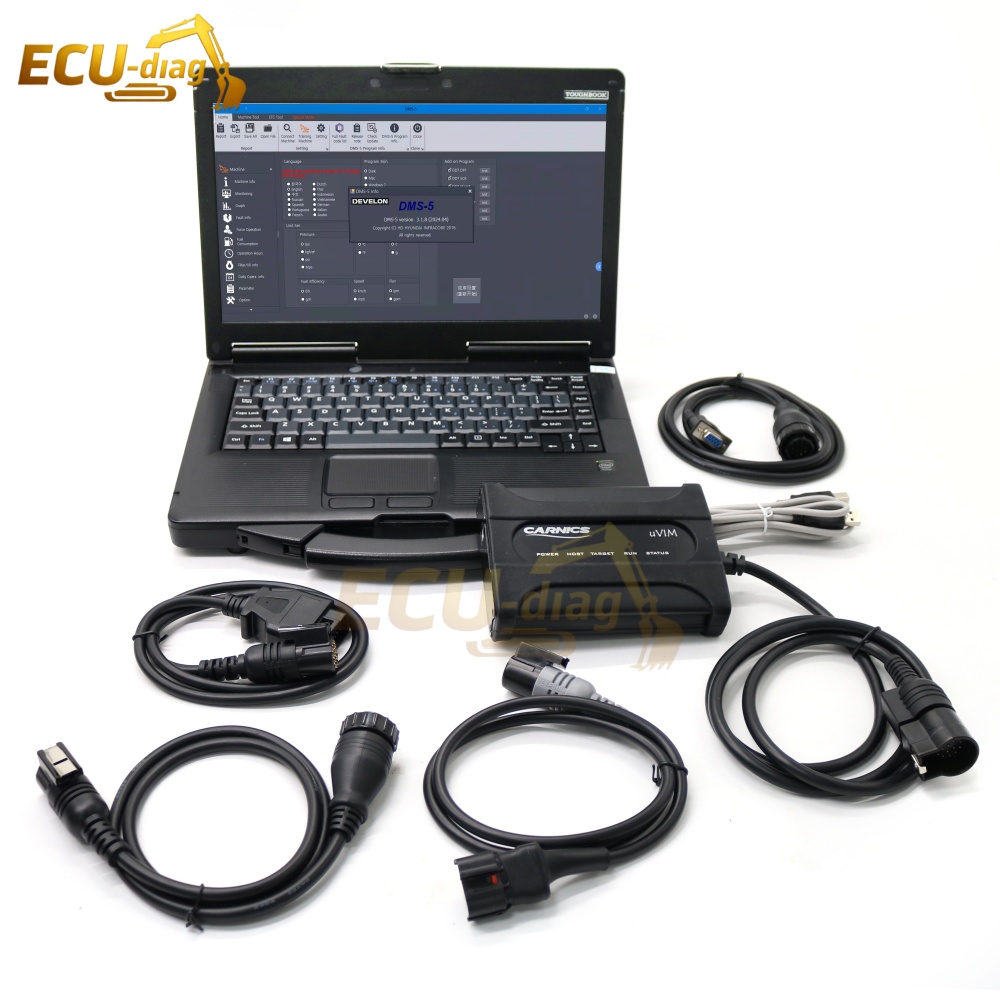 Heavy Equipment Software - ชุดเครื่องมือสแกนอินเทอร์เฟซการสื่อสาร DOOSAN UVIM สำหรับรถยก รถขุด และรถตัก