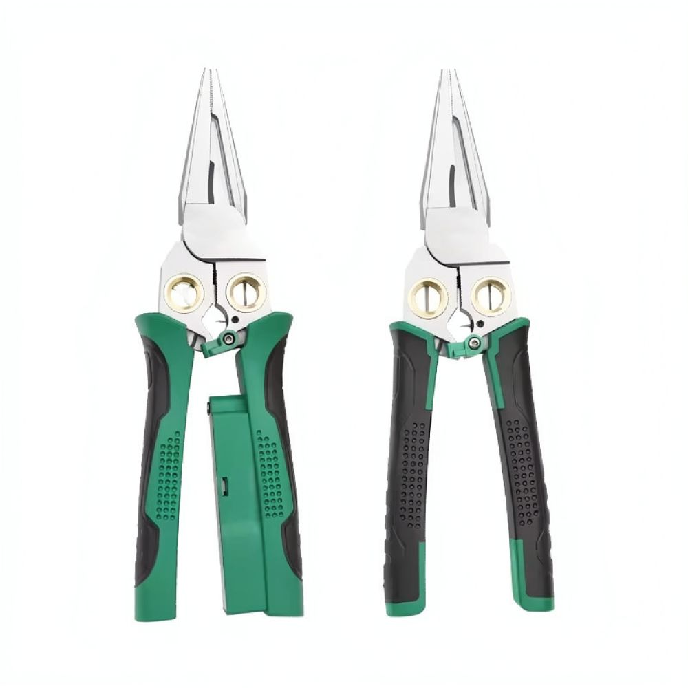 Heavy Equipment Electrician - คีมปอกสายไฟอเนกประสงค์ 8-in-1 สำหรับช่างไฟฟ้า คีมตัดปลายแหลม ใช้งานได้หลากหลาย เหมาะสำหรับงานซ่อมแซมในบ้าน