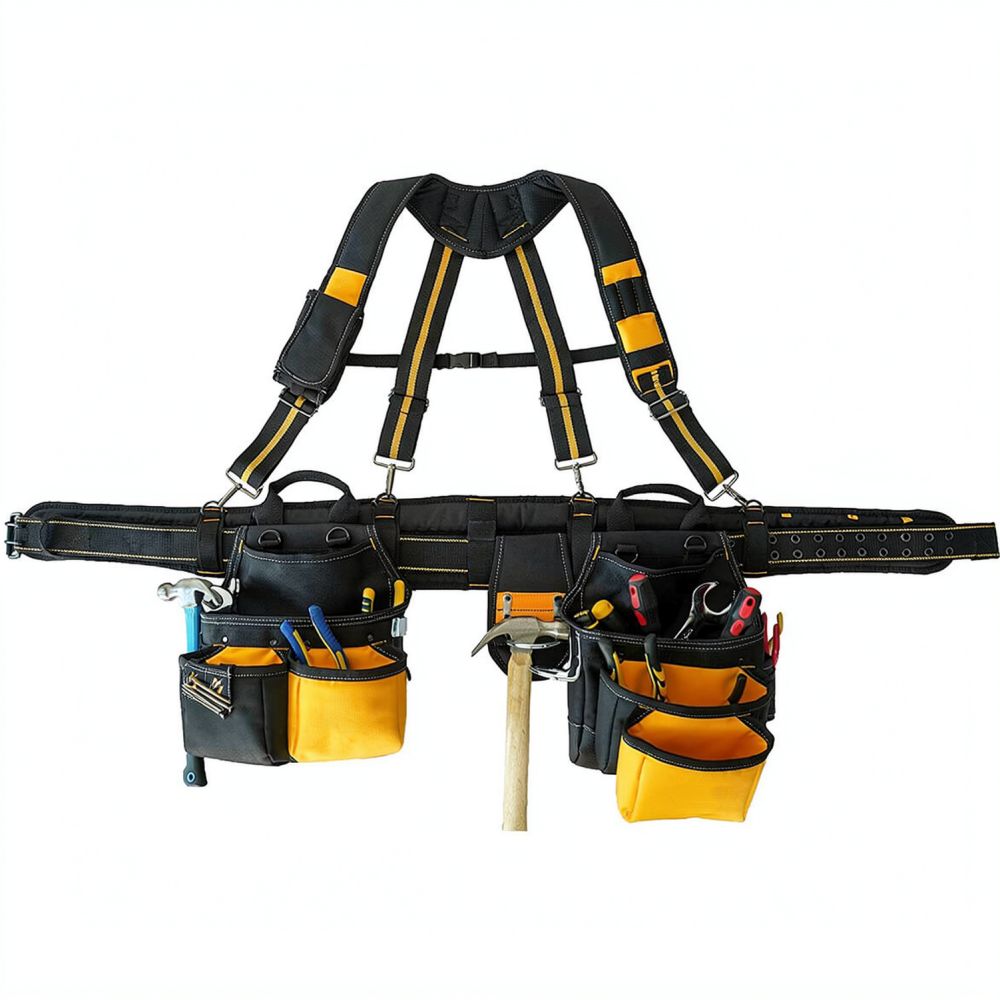 Heavy Equipment Electrician - สายสะพายเข็มขัดเครื่องมือสำหรับงานหนักแบบมืออาชีพ สายสะพายไหล่รูปตัว X สำหรับช่างไม้ ช่างไฟฟ้า และอุปกรณ์งานหน้างาน