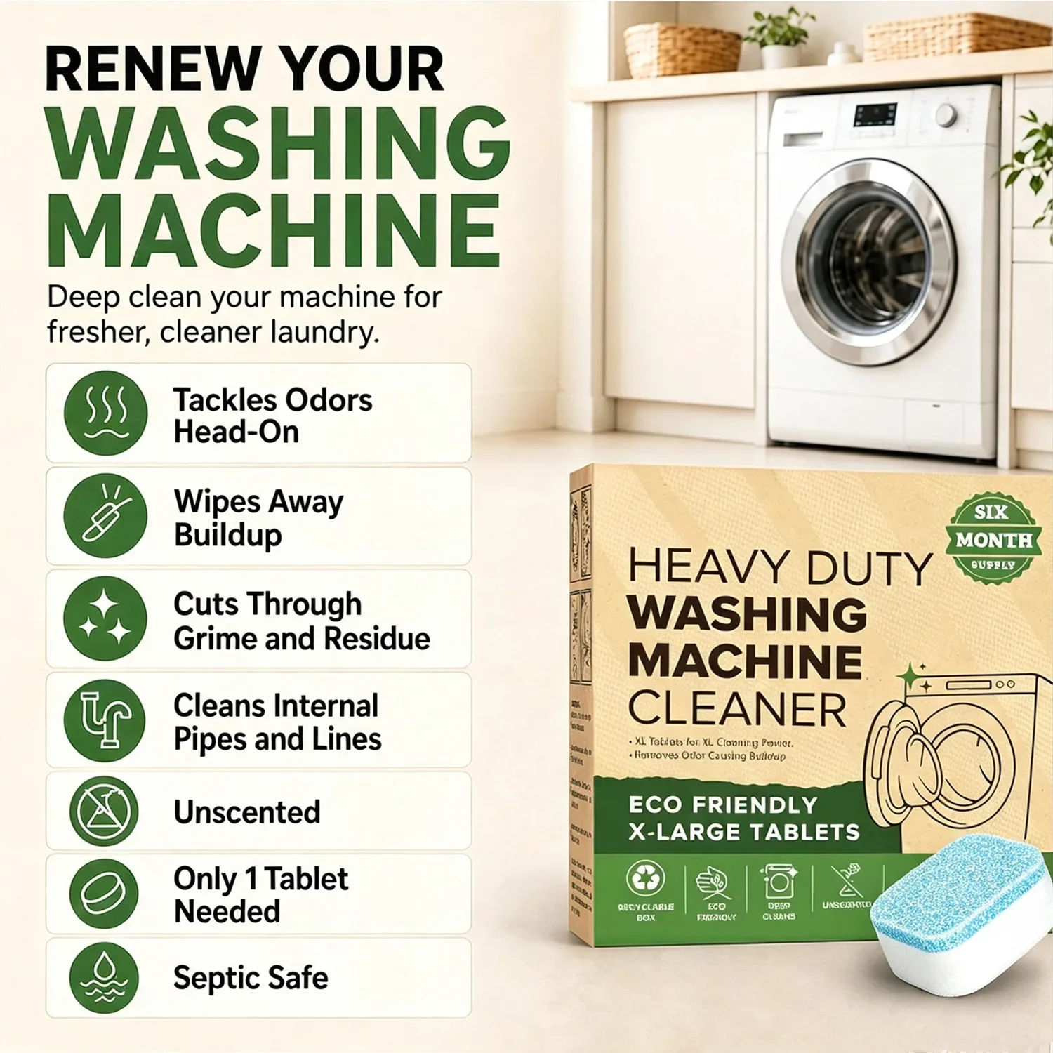 เม็ดทำความสะอาดเครื่องซักผ้าสำ - Heavy Equipment Washing บทวิจารณ์และราคา